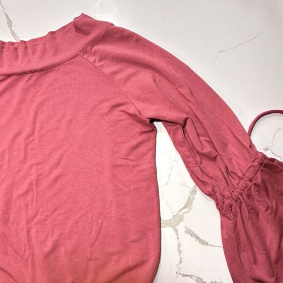 Express One Eleven | Women’s Pink Coral Butterfly Tie Raglan Sleeves Swe… - Picture 11 of 14